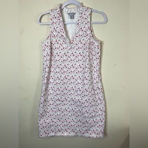 Tommy‎ Bahama Ella Twill Flock And Roll White Denim Dress With Flamingos Size XS